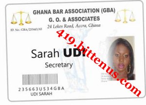 Barrister Secretary Identity card